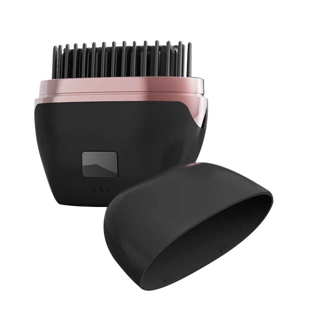 noir Couleur Brosse Lissante Chauffante Sans Fil Rechargeable