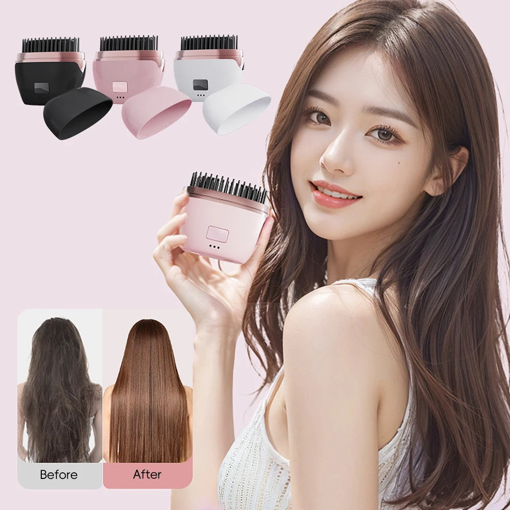 Brosse Lissante Chauffante Sans Fil Rechargeable